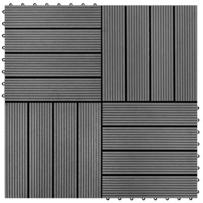 WPC Tiles 11.8"x11.8" 11 pcs 11 ft² Gray