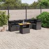 vidaXL Garden Sofa Set Black PE rattan Large Adjustable Feet
