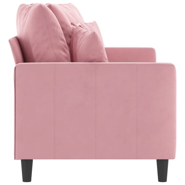 vidaXL 2-seater Sofa Pink Velvet, Metal, Textilene, Foam