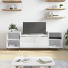 vidaXL TV Cabinet High Gloss White Engineered Wood, Metal Large