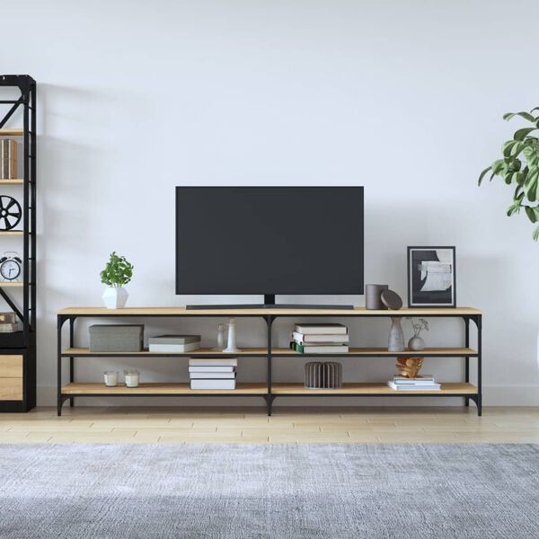 vidaXL TV Cabinet Sonoma Oak Engineered Wood, Metal XXL TV Cabinet