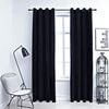 vidaXL Blackout Curtains with Rings 2 pcs Velvet Black 55.1x68.9"