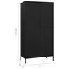 vidaXL Wardrobe Black Steel Large Wardrobe Rectangular Modern