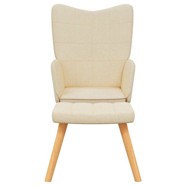 vidaXL Relaxing Chair With Stool Cream