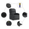 vidaXL Stand up Massage Recliner Chair Black Real Leather