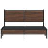 vidaXL Bed Frame Brown Oak Steel, Engineered Wood King Size Bed Frame