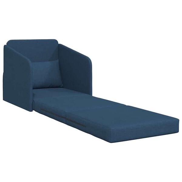 vidaXL Sofa Bed Blue 25.59 x 31.50 x 32.68 in Fabric