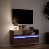 vidaXL TV Wall Cabinet Brown Oak Engineered Wood 39.4x12.2x17.7 in