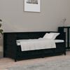 vidaXL Day Bed Black Solid pine wood Small Twin Day Bed Rectangular