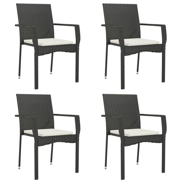 vidaXL Garden Dining Set Black