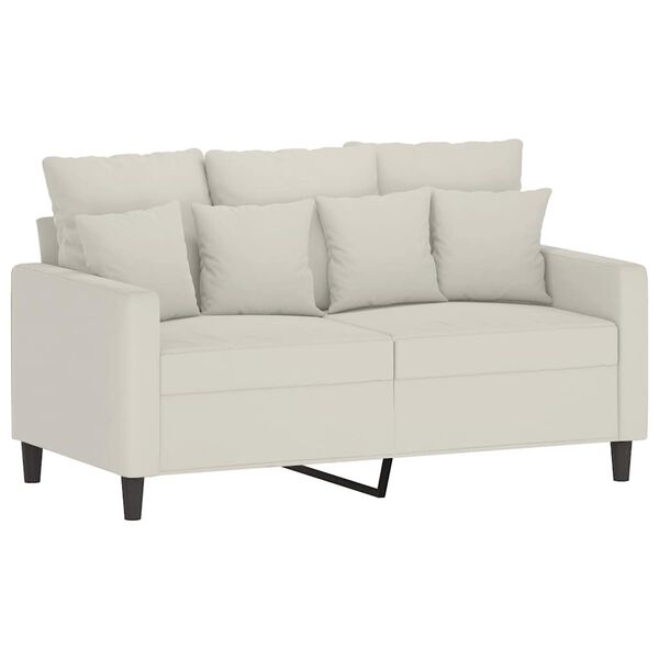 vidaXL 2-seater Sofa Cream Velvet (100% polyester), metal, textilene