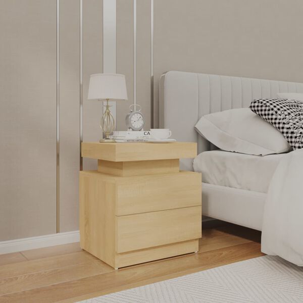 vidaXL Bedside Cabinet Sonoma Oak Engineered Wood Medium Bedside Cabinet