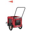 vidaXL Pet Bike Trailer Red and Black Oxford fabric, Iron, PVC Medium