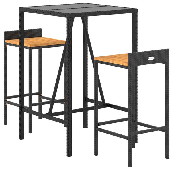 vidaXL Garden Bar Set Black