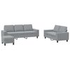 vidaXL 3 Piece Sofa Set Light Gray Fabric