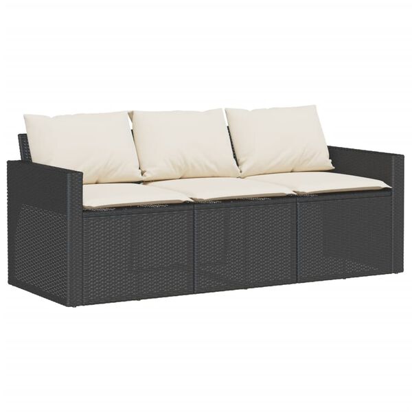 vidaXL Garden Sofa Set Black
