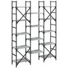 vidaXL Bookshelf Grey sonoma Engineered wood, powder-coated steel Large