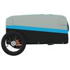 vidaXL Bike Trailer Black and Blue 66.1 lb Iron