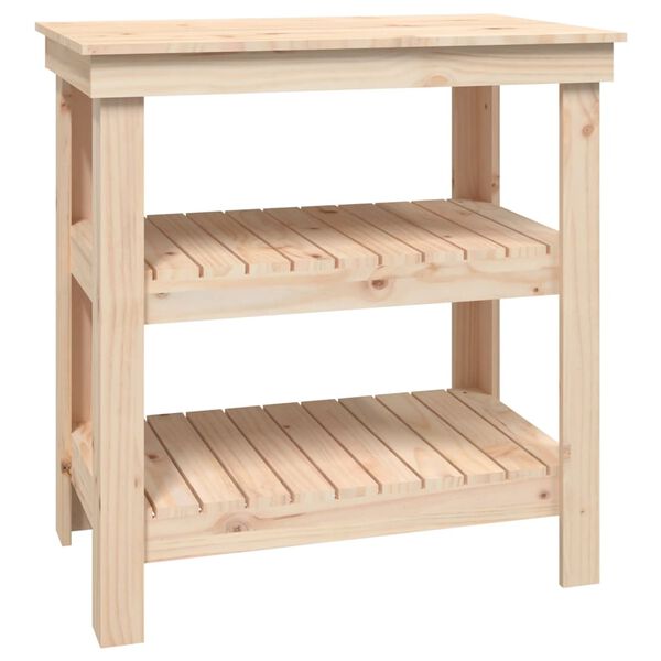 vidaXL Work Bench 30.9x19.7x31.5" Solid Wood Pine