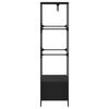 vidaXL Wardrobe Black Engineered Wood, Metal Compact Wardrobe