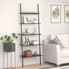 vidaXL Leaning Shelf Black Engineered wood, steel 5-Tier