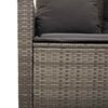 vidaXL Garden Sofa Set Grey PE Rattan Large Removable Covers