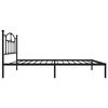 vidaXL Bed Frame Black Powder-Coated Steel Twin Bed Frame Rectangular