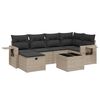 vidaXL Garden Sofa Set Grey Poly Rattan, Powder-Coated Steel Large