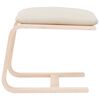 vidaXL Footstool Cream Fabric (100% polyester), solid birch wood, plywood