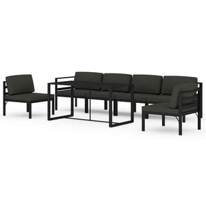 vidaXL Garden Lounge Set Anthracite Aluminum, 100% polyester 7 Piece Set