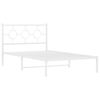 vidaXL Bed Frame White Powder-Coated Steel King Single Bed Frame