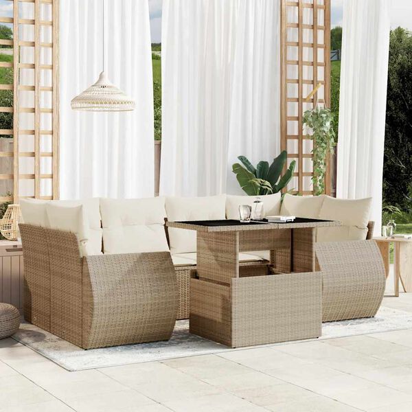 vidaXL Garden Sofa Set Beige