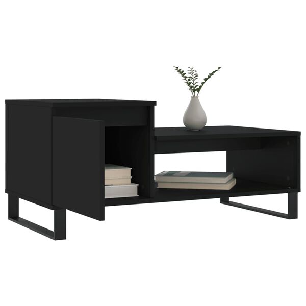 vidaXL Coffee Table Black Engineered Wood Medium Coffee Table