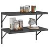 vidaXL Wall Shelf Black Stainless Steel 29.5 x 15.7 x 1.2 in