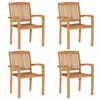 vidaXL 5 Piece Patio Dining Set Solid Wood Teak