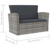 vidaXL Garden Lounge Set Grey Powder-coated steel Large Removable Covers