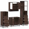 vidaXL Bathroom Furniture Set Brown oak Engineered wood, Metal varied