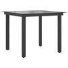 vidaXL Garden Dining Table Black Aluminum and Glass Medium Durable
