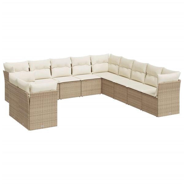 vidaXL Garden Sofa Set Beige, Cream White