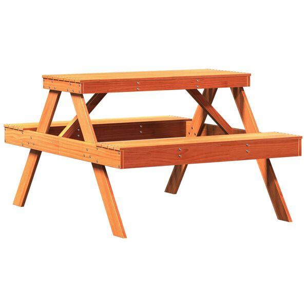 vidaXL Picnic Table Wax Brown Solid Pine Wood Medium Durable