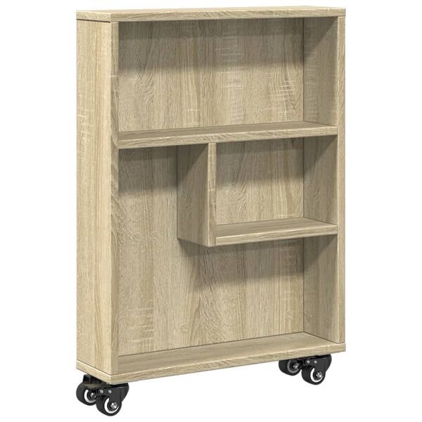 vidaXL Narrow Storage Trolley Sonoma Oak Engineered Wood Narrow