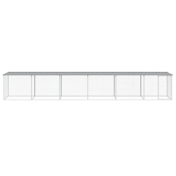 vidaXL Chicken Cage Light Grey Galvanized Steel Large Durable