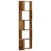 vidaXL Corner Bookcase 5-Tier Old Wood 19.7x19.7x70.5" Engineered Wood