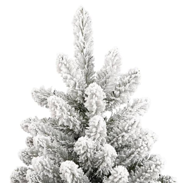 vidaXL Artificial Hinged Christmas Tree Green and white PVC, metal