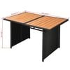 vidaXL Outdoor Dining Set Black and Brown PE rattan, WPC, Polyester, Steel