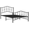 vidaXL Bed Frame Black Powder-Coated Steel 42.1 x 79.9 in Bed Frame