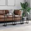 vidaXL Nesting Coffee Table Grey Sonoma Engineered wood, metal Small