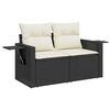 vidaXL Garden Sofa Set Black PE rattan Medium Adjustable Armrests