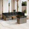 vidaXL Garden Sofa Set Grey PE rattan Large Adjustable Feet