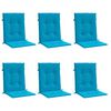 vidaXL Patio Lowback Chair Cushions 6 pcs Blue 39.4x19.7x1.2" Oxford Fabric